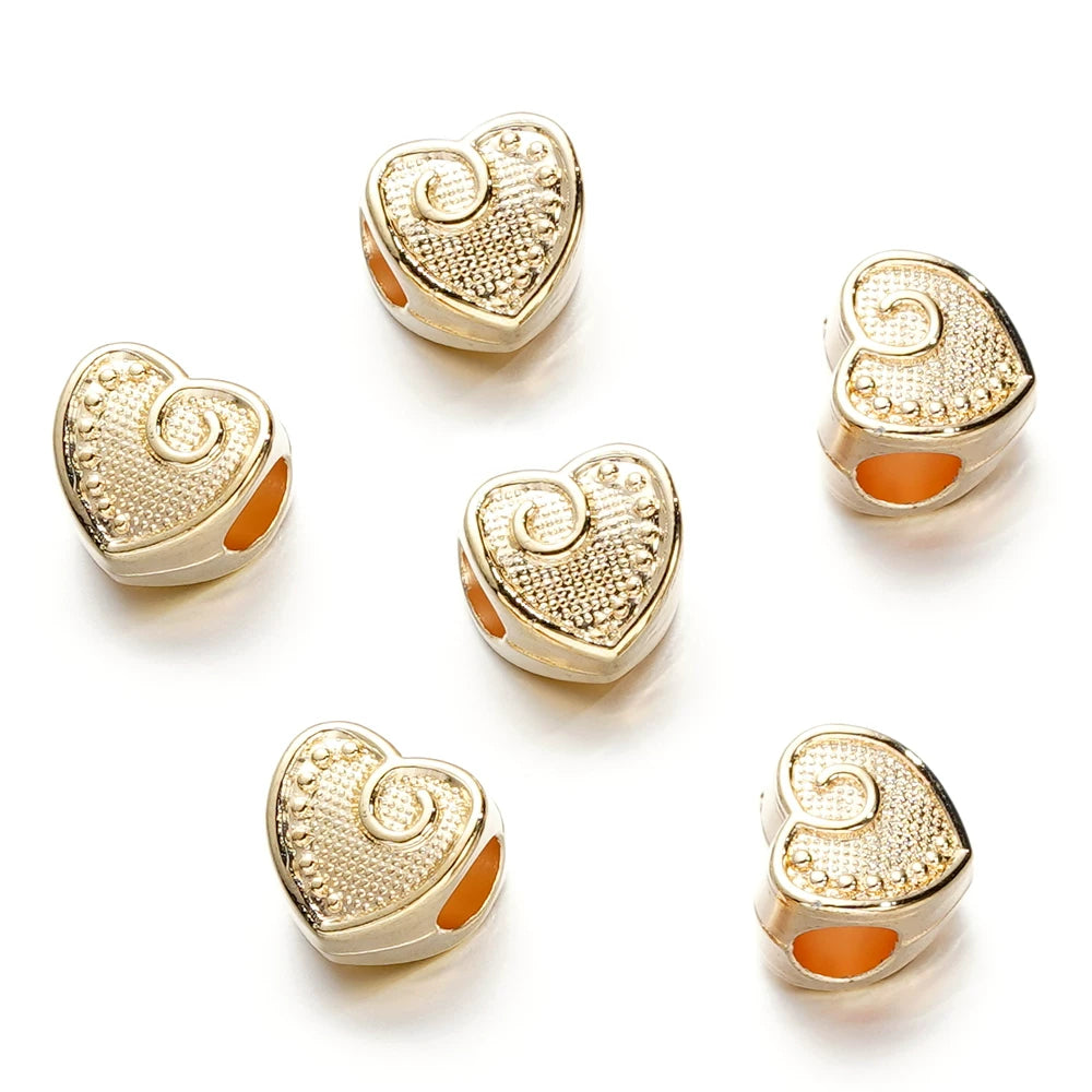 Large Hole Pearlescent Acrylic Spacer Beads 16 Golden 50 by Acrijoy