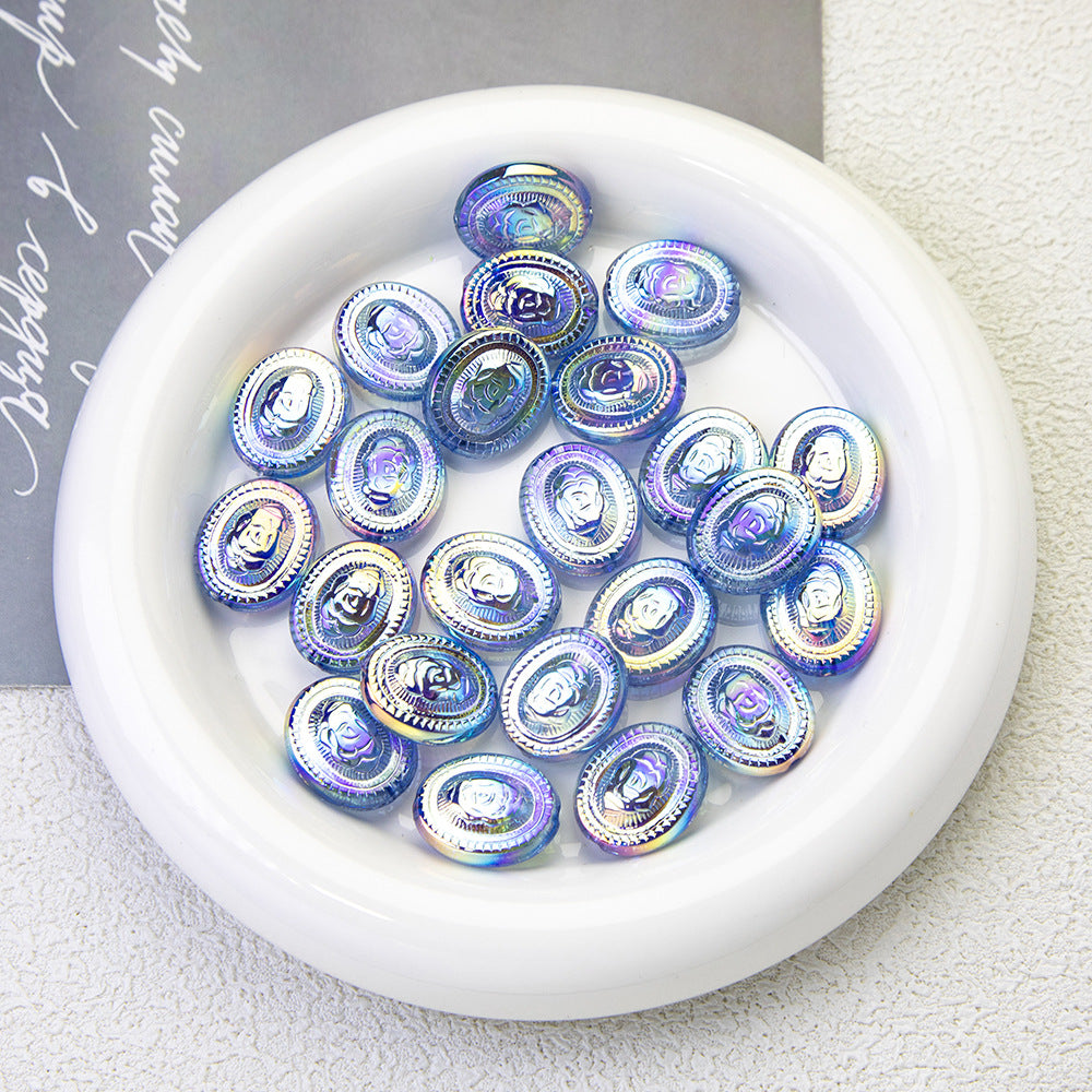 Moonlight Blue Electroplated Acrylic Beads
