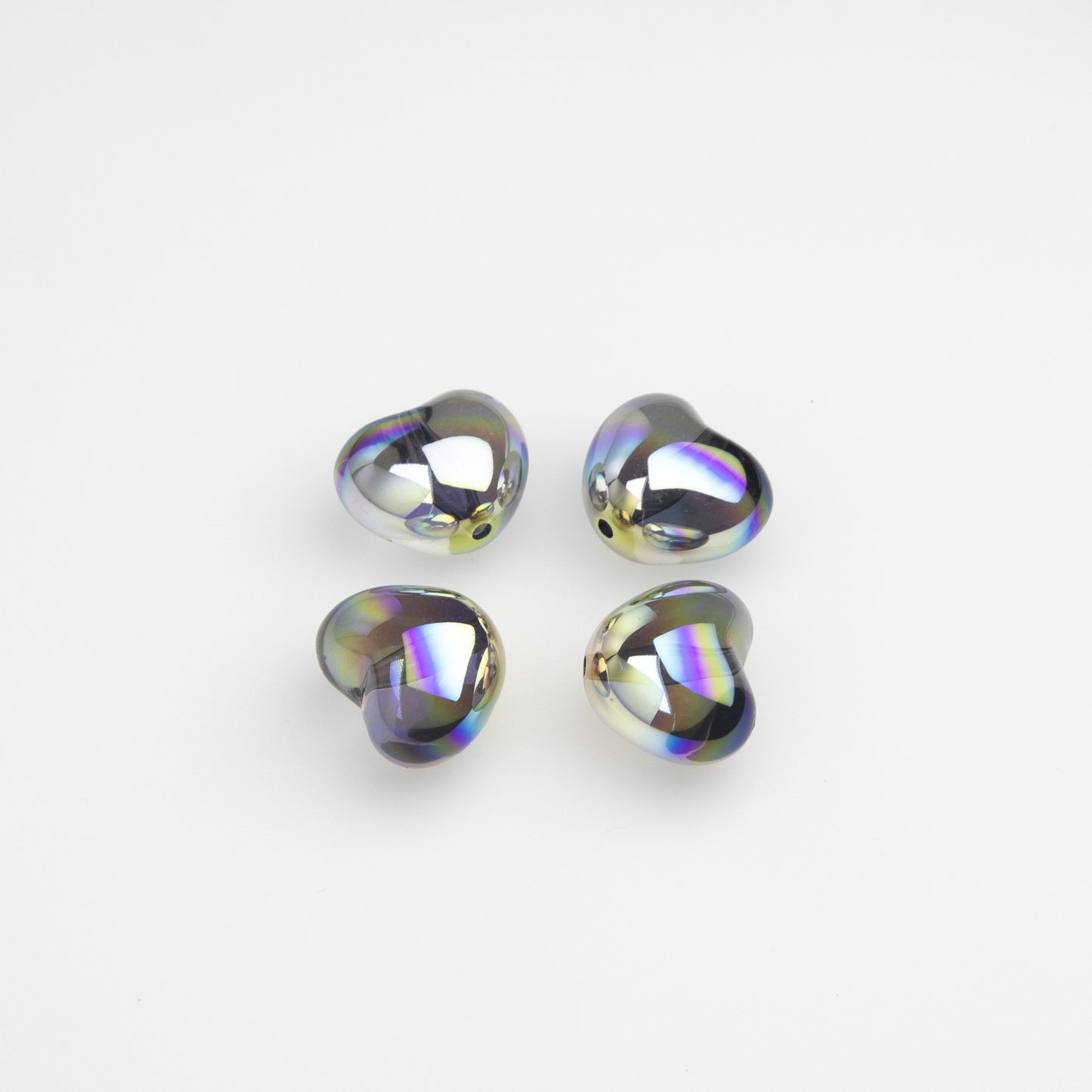 Chubby Heart Moonlight Electroplated Beads