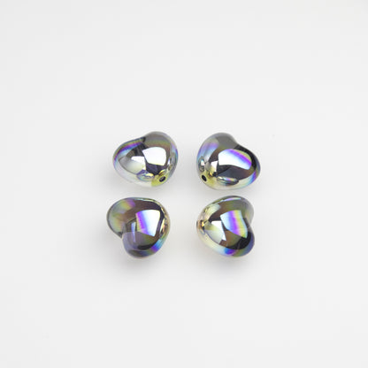 Chubby Heart Moonlight Electroplated Beads