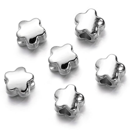 Large Hole Pearlescent Acrylic Spacer Beads 33 Silver 50 by Acrijoy