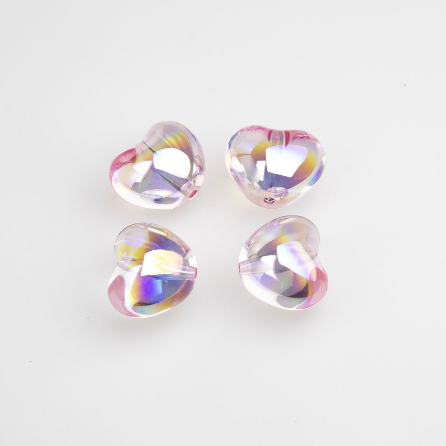 Chubby Heart Moonlight Electroplated Beads