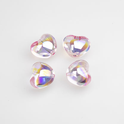 Chubby Heart Moonlight Electroplated Beads