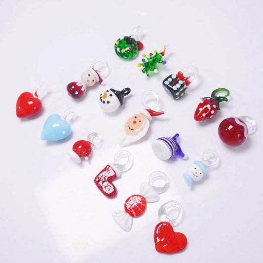 Festive Christmas Tree and Wreath Glass Beads by Acrijoy