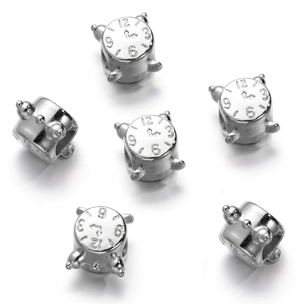 Large Hole Pearlescent Acrylic Spacer Beads 30 Silver 50 by Acrijoy