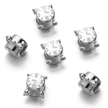 Large Hole Pearlescent Acrylic Spacer Beads 30 Silver 50 by Acrijoy