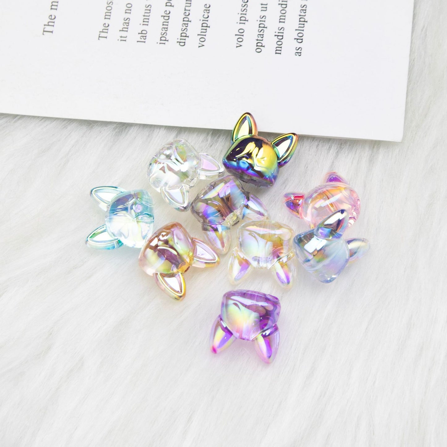 Transparent Acrylic Corgi Beads