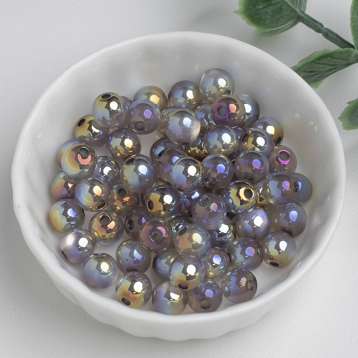 High Gloss Electroplated Moonlight Cat Eye Round Beads Picture color-11 8mm by Acrijoy