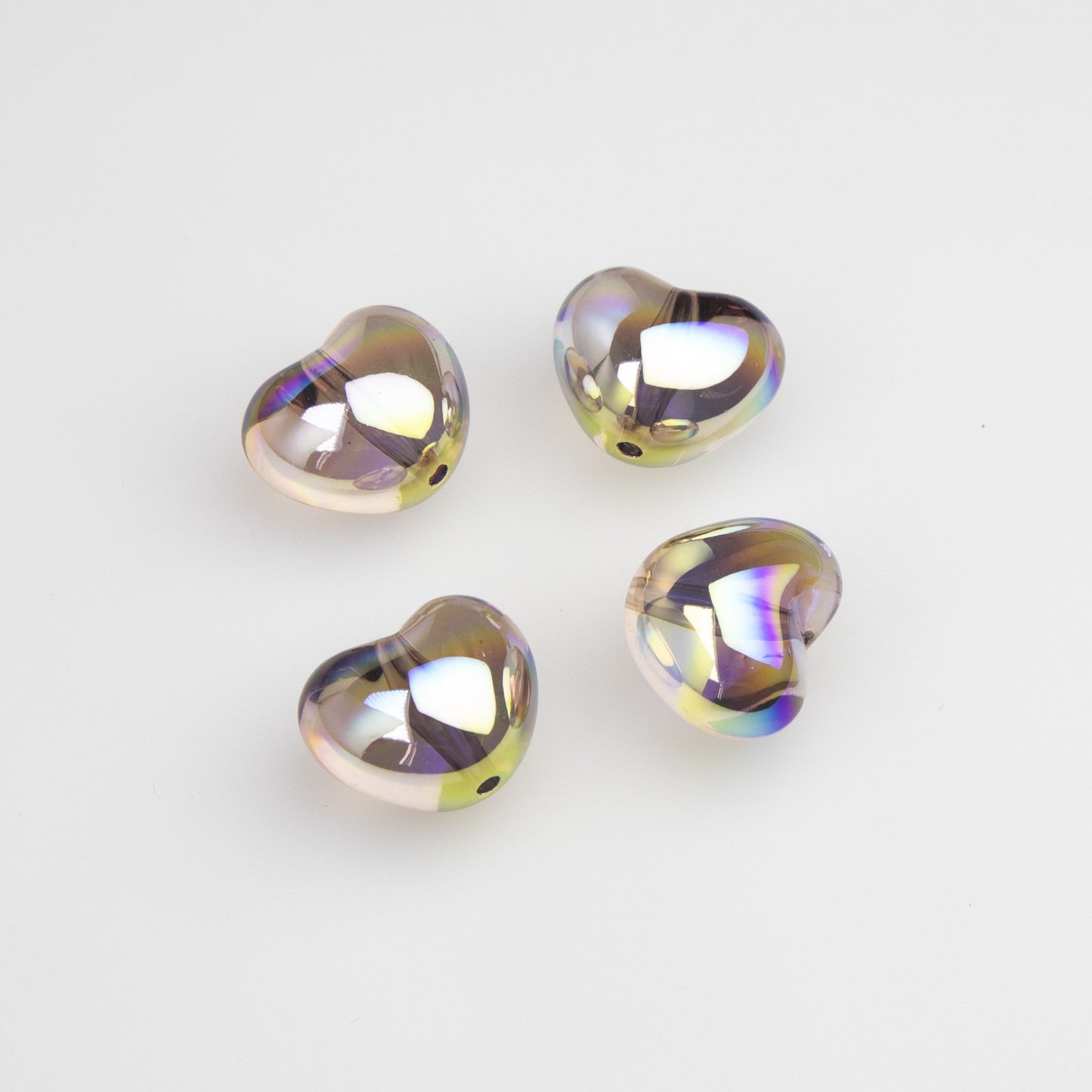 Chubby Heart Moonlight Electroplated Beads