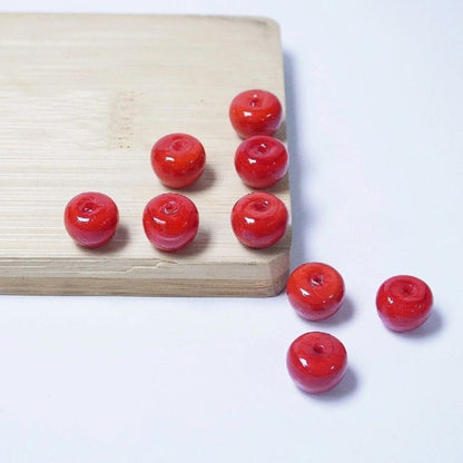 Handmade Lampwork Glass Apple Beads by Acrijoy
