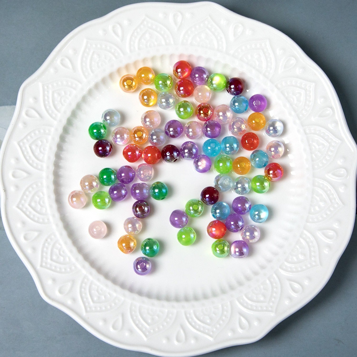 High Gloss Electroplated Moonlight Cat Eye Round Beads by Acrijoy