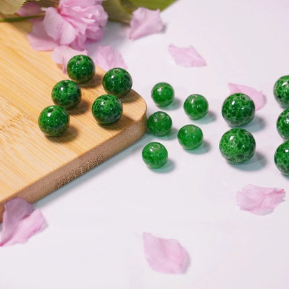 Vintage Style Frog Skin Peach Blossom Glass Beads by Acrijoy