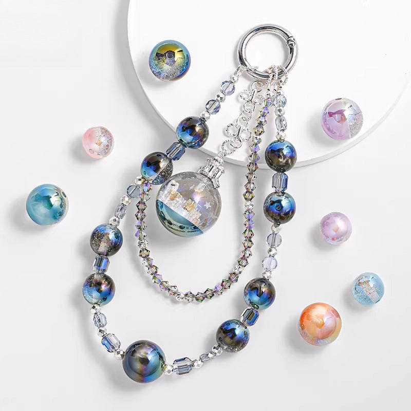 Vintage Frosted Acrylic Beads Gold Traced Pattern by Acrijoy