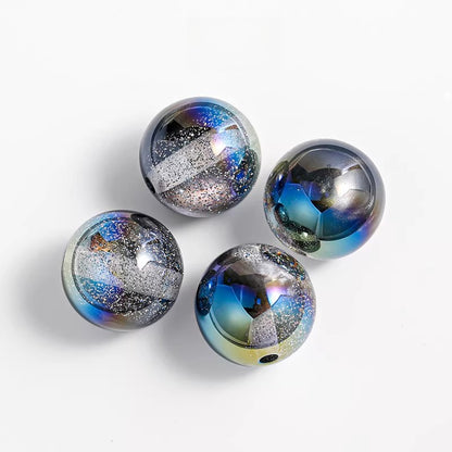 Vintage Frosted Acrylic Beads Gold Traced Pattern Picture color04 by Acrijoy