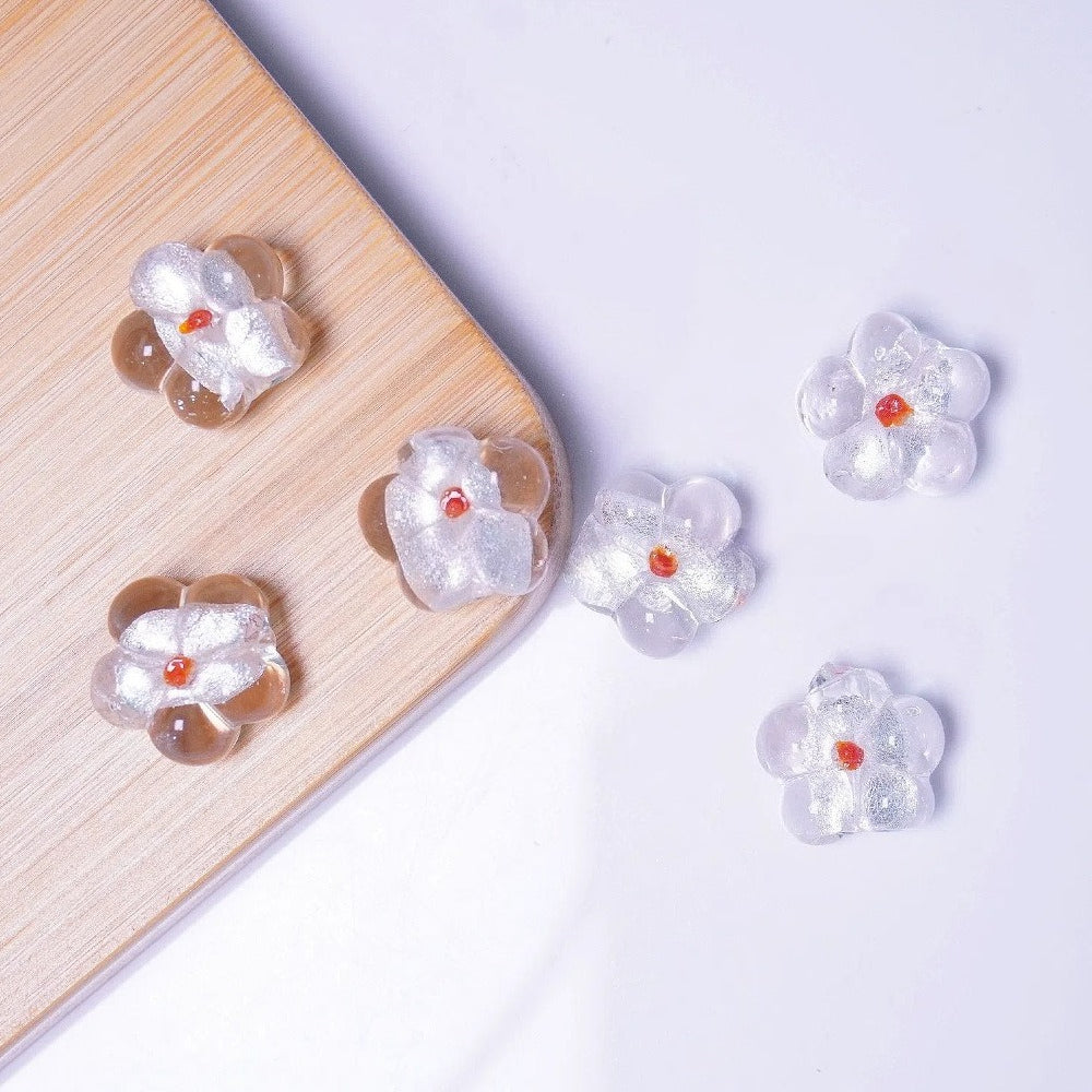 Colorful Millefiori Plum Blossom Glass Beads by Acrijoy