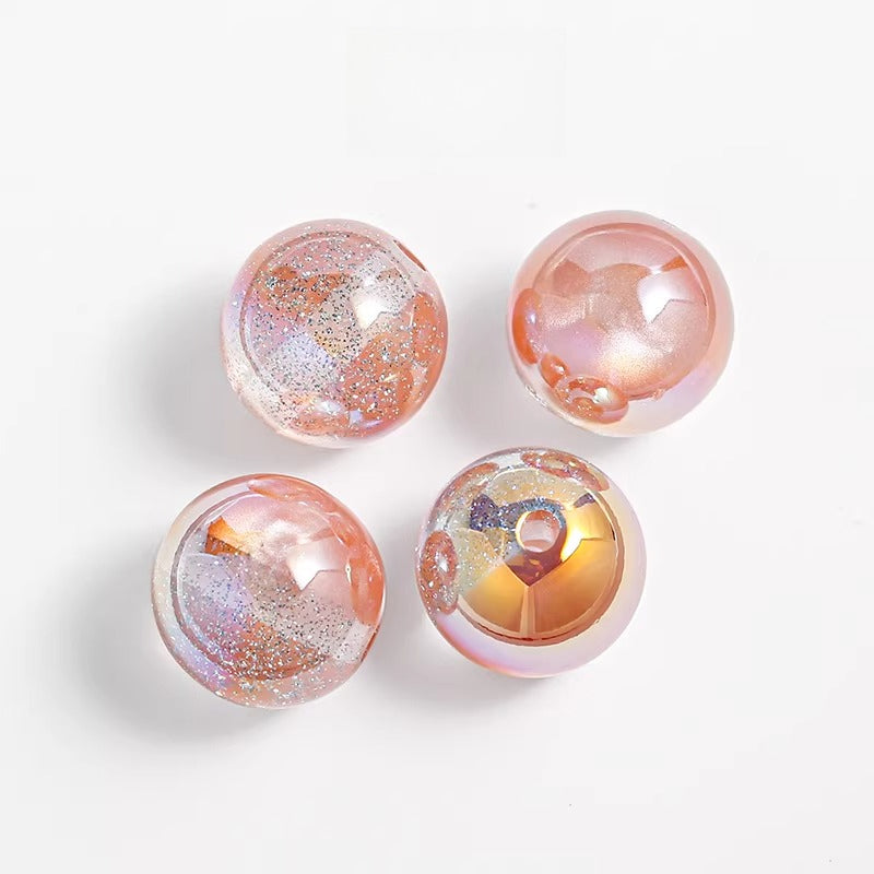 Vintage Frosted Acrylic Beads Gold Traced Pattern Picture color06 by Acrijoy